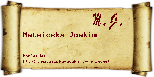 Mateicska Joakim névjegykártya